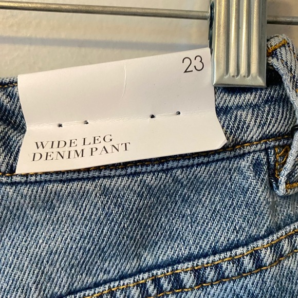 WeWoreWhat Wide Leg High Rise Denim Pant Rigid Jeans Baggy Leg Size 23 Boho - Picture 6 of 9